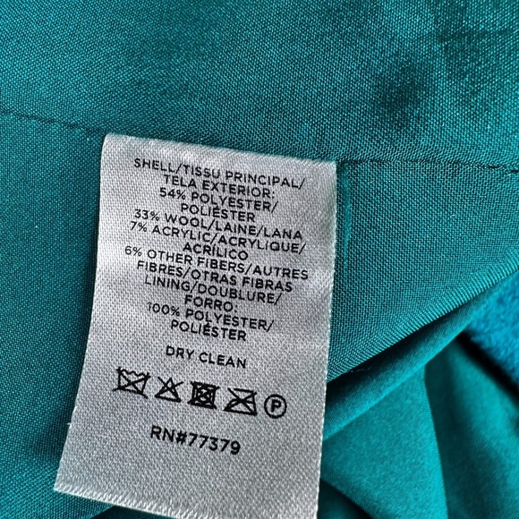 NWOT Ann Taylor Green Tartan Plaid Wool Blend Chesterfield Coat L NEW Long - Picture 8 of 12